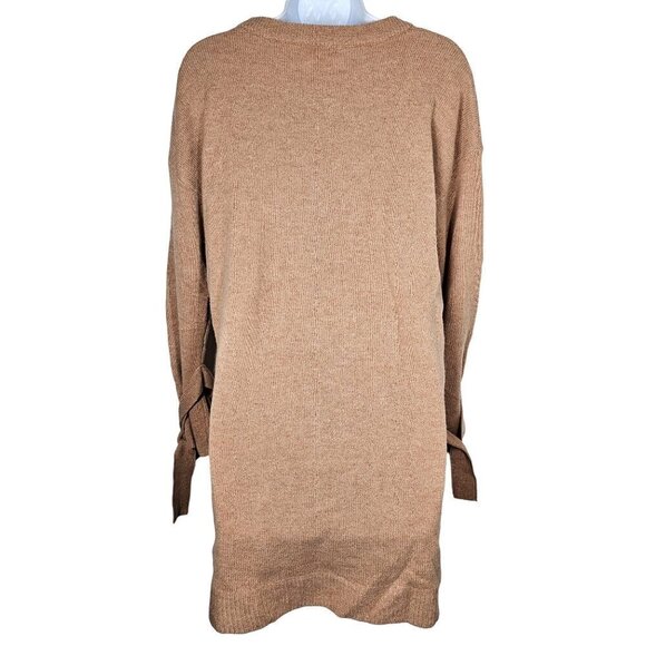 Madewell Camel Merino Wool Sweater Dress With Tie Sleeves Women's‎ Small - Picture 6 of 12